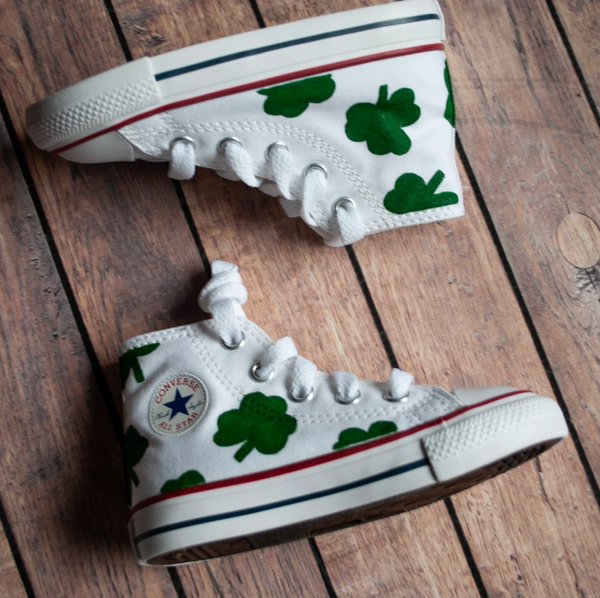 Shamrock Converse | Hand Painted High Top Converse