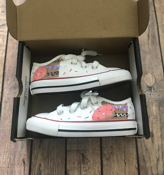 Donut Low Top Converse | Hand Painted Donut Low Top Converse