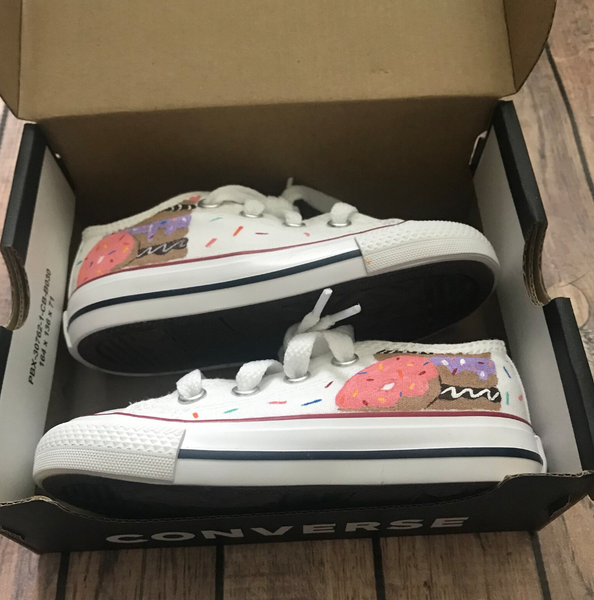 Donut Low Top Converse | Hand Painted Donut Low Top Converse