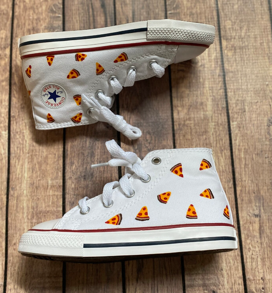 High Top Pizza Converse | Hand Painted Pizza Converse