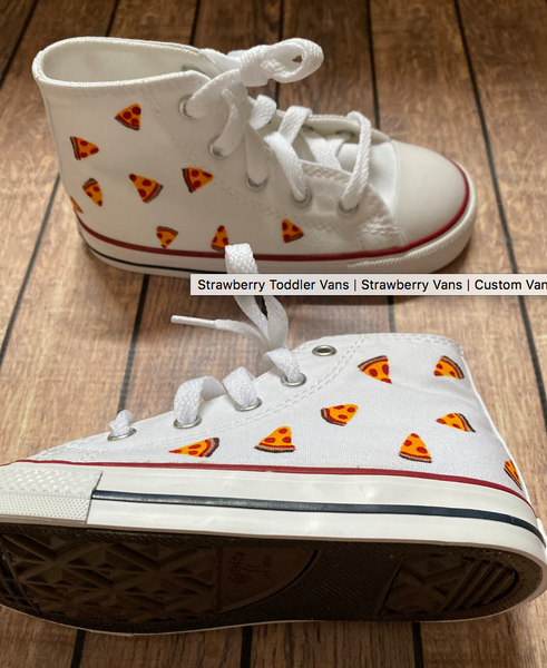 High Top Pizza Converse | Hand Painted Pizza Converse