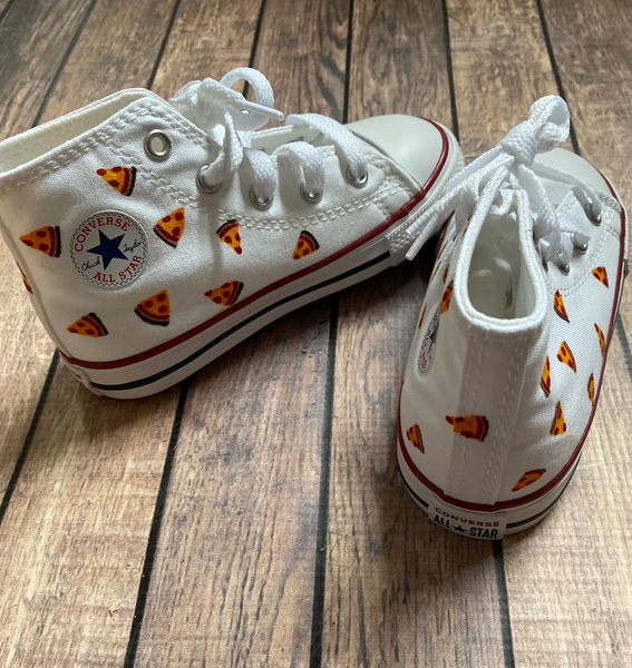 High Top Pizza Converse | Hand Painted Pizza Converse