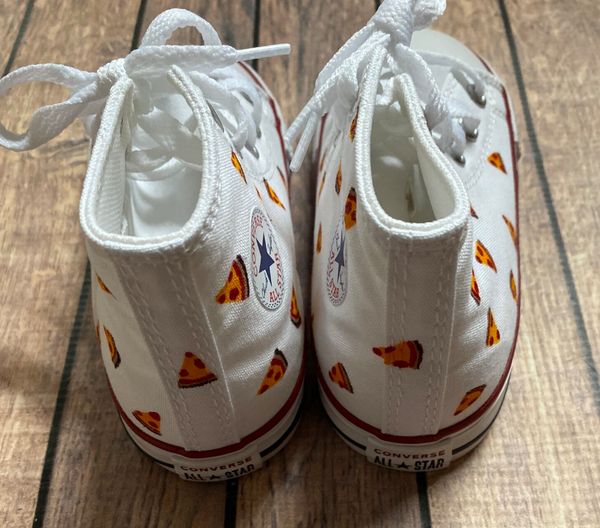 High Top Pizza Converse | Hand Painted Pizza Converse