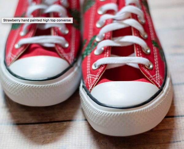 Hand Painted Red Cactus Converse | Hand Painted Converse