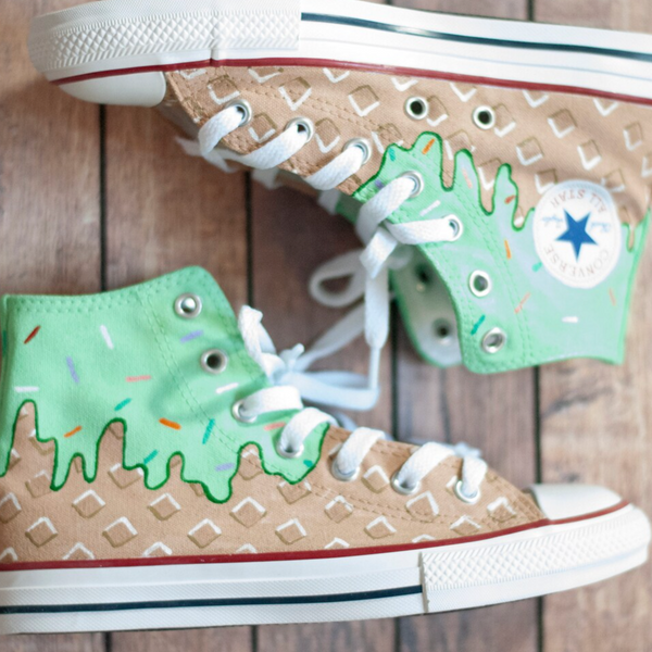 Mint Ice Cream High Top Converse || Ice Cream Custom Converse