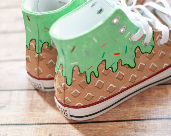 Mint Ice Cream High Top Converse || Ice Cream Custom Converse