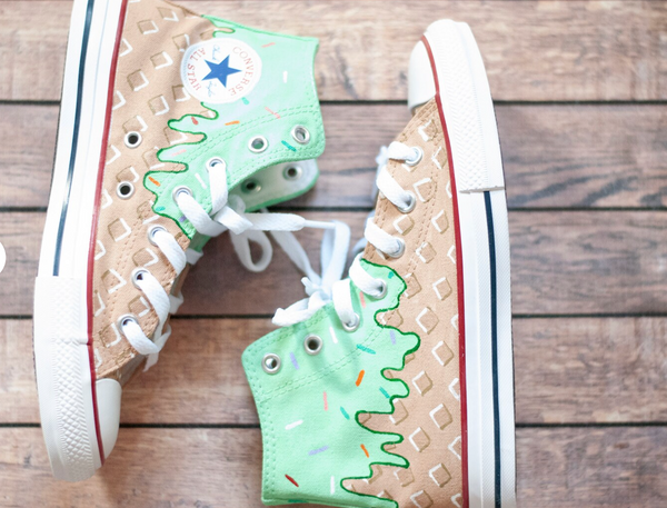 Mint Ice Cream High Top Converse || Ice Cream Custom Converse