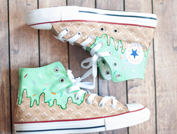 Mint Ice Cream High Top Converse || Ice Cream Custom Converse