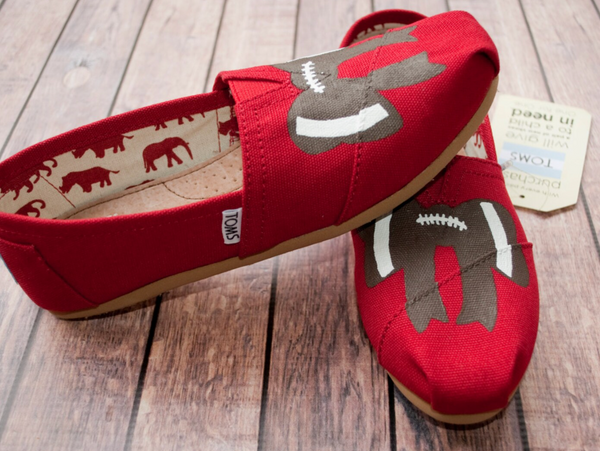 Football Bow Hand-Painted Toms