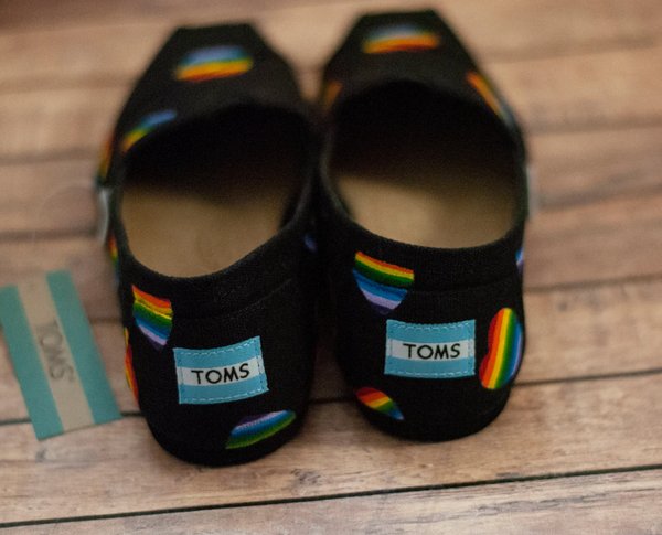 Rainbow Heart Custom Toms | Custom Pride Toms
