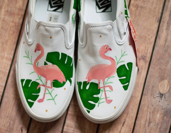 hand painted flamingo vans