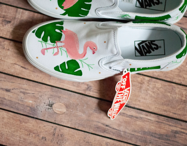 hand painted  flamingo vans