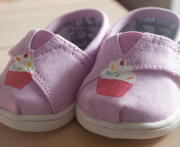 Hand Painted Cupcake Toms