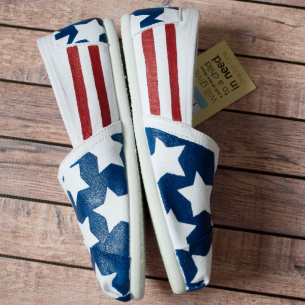 Hand Painted Flag Custom Toms