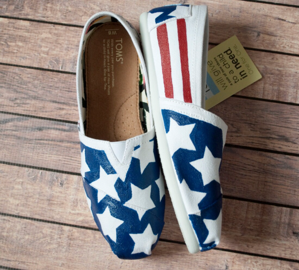 Hand Painted Flag Custom Toms