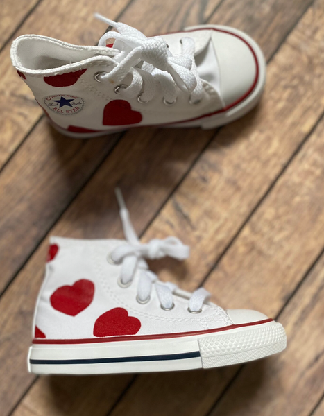 Hand Painted Heart Converse | High Top Heart Converse
