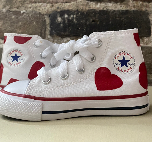 Hand Painted Heart Converse | High Top Heart Converse