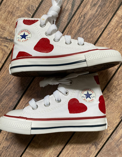 Hand Painted Heart Converse | High Top Heart Converse