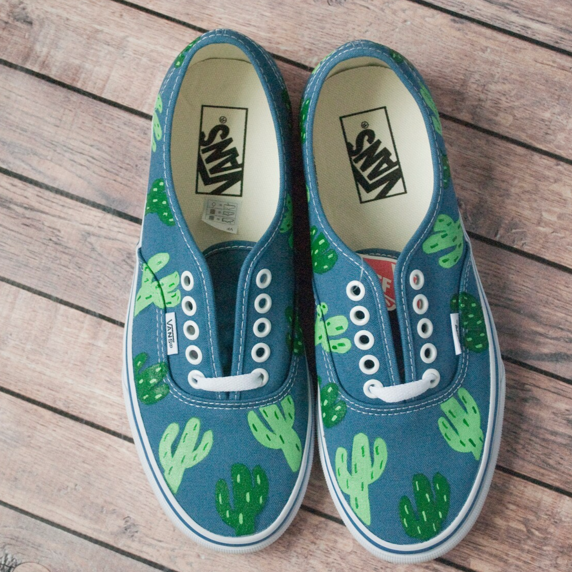 Cactus Hand Painted Vans