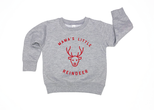 Mama's Little Reindeer Christmas Sweatshirt: Red / 2T