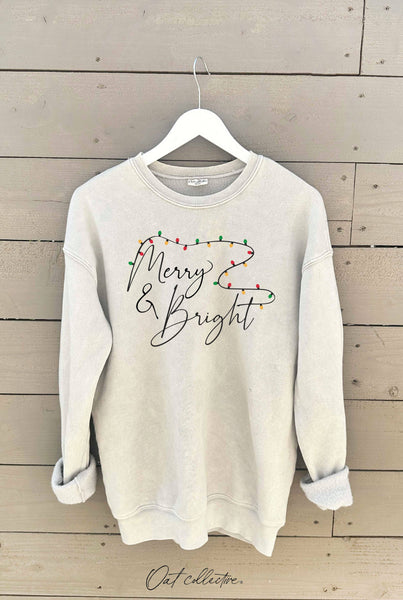 MERRY AND BRIGHT   Mineral Graphic Sweatshirt   : DUSTY FOREST / M