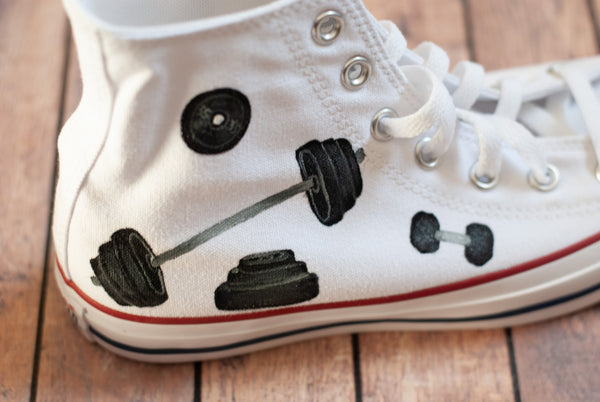 Barbell Converse | Hand Painted Custom Converse