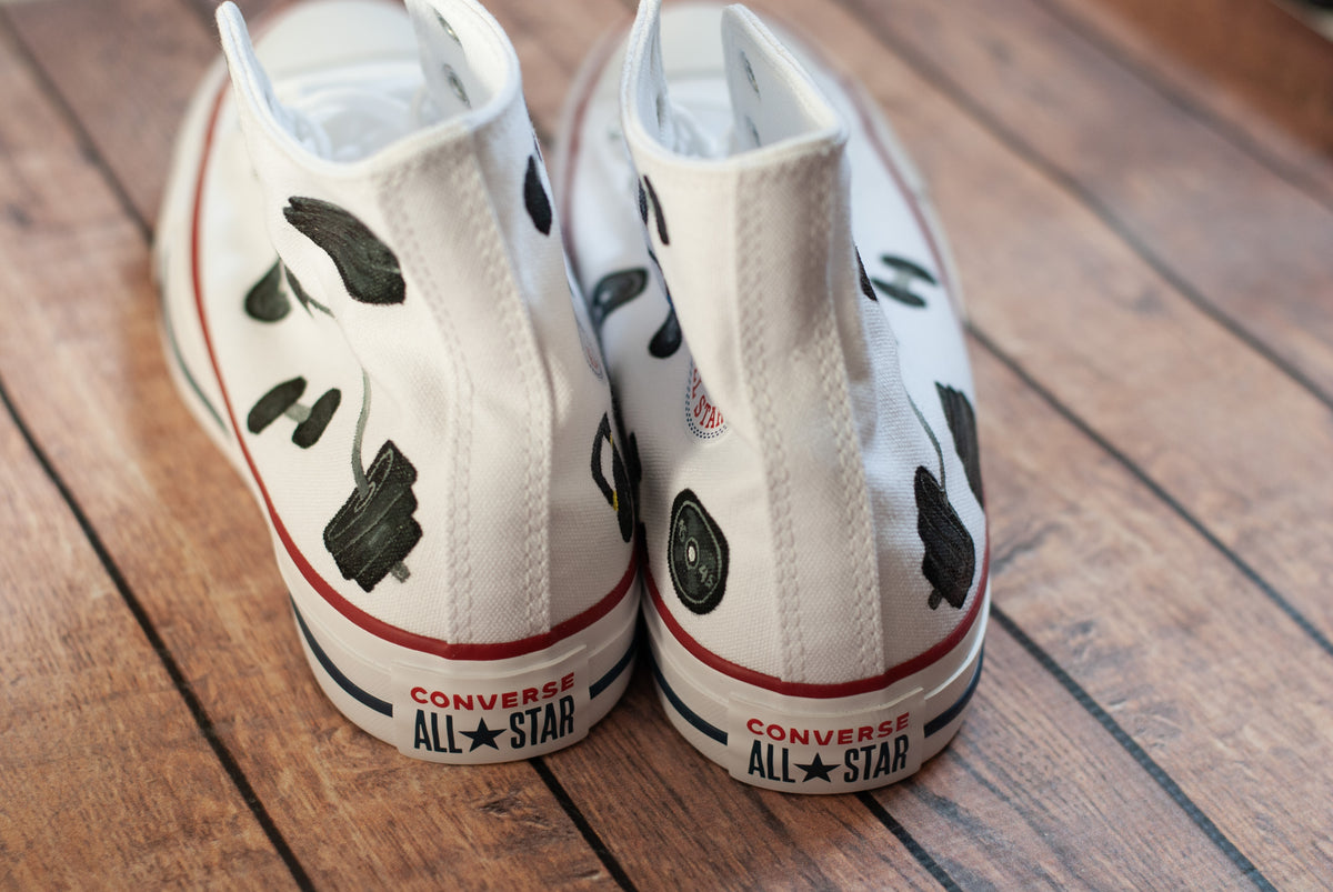 Barbell Converse  Hand Painted Custom Converse – With love, Paint