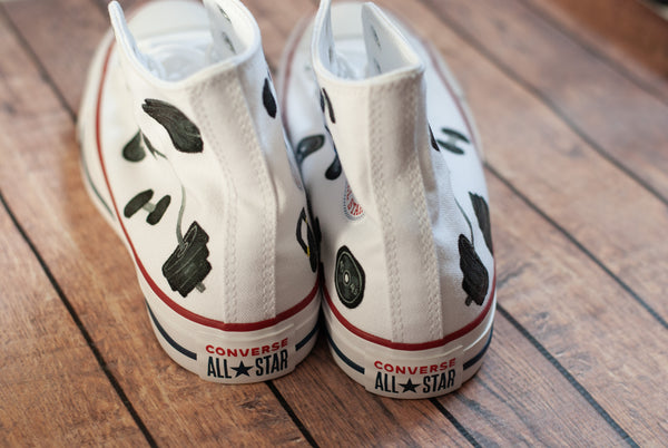 Barbell Converse | Hand Painted Custom Converse