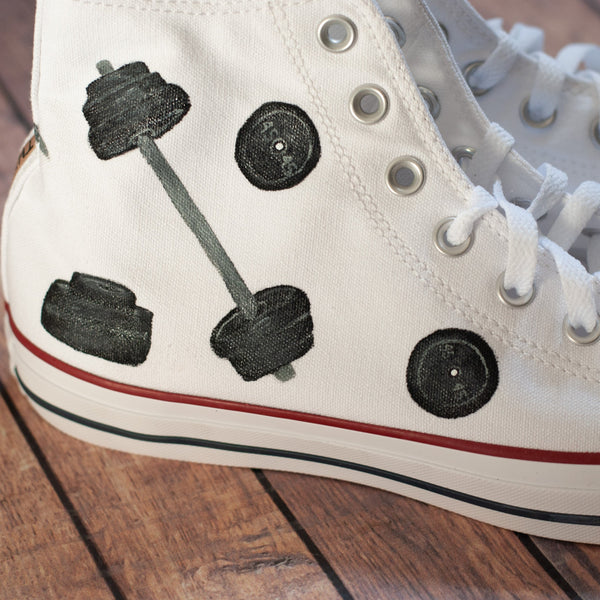 Barbell Converse | Hand Painted Custom Converse
