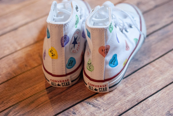 Candy Heart Converse | Hand Painted Valentine's Day Converse