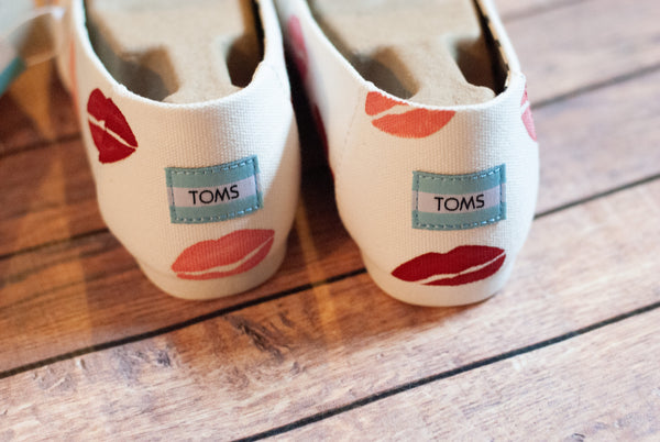 Valentine's Day Lip Toms | Hand Painted Toms