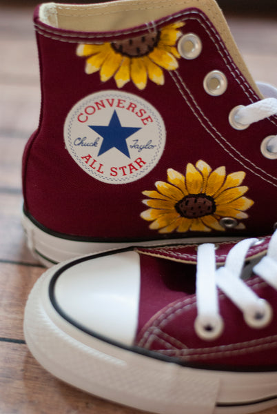 Sunflower High Top Converse | Custom Sunflower Converse
