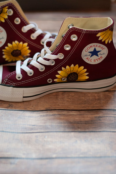 Sunflower High Top Converse | Custom Sunflower Converse