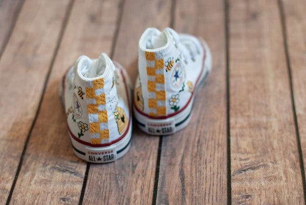 Honey & Bee High Top Converse | Custom Bee Converse