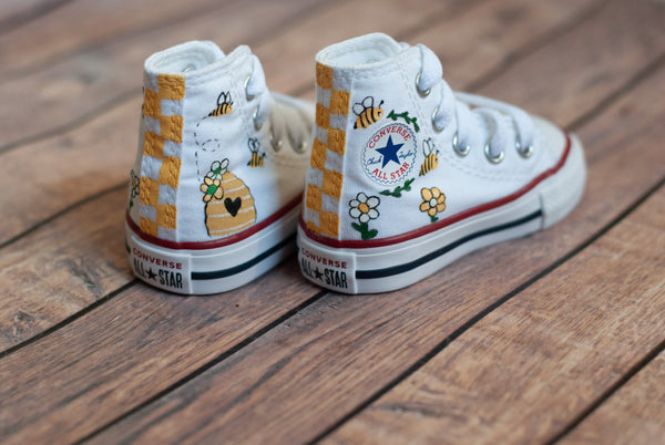 Honey & Bee High Top Converse | Custom Bee Converse