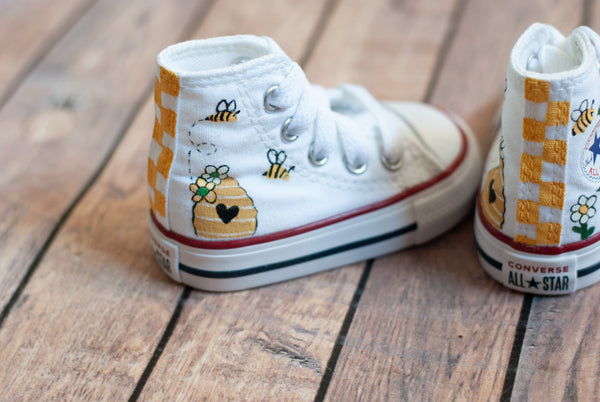 Honey & Bee High Top Converse | Custom Bee Converse