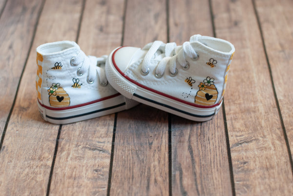 Honey & Bee High Top Converse | Custom Bee Converse