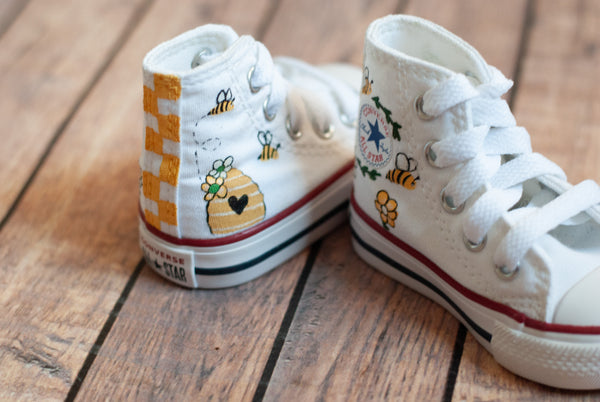 Honey & Bee High Top Converse | Custom Bee Converse