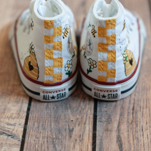 Honey & Bee High Top Converse | Custom Bee Converse