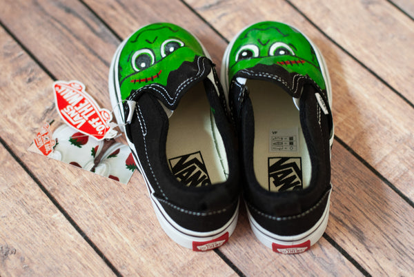 Halloween Frankenstein Vans | Custom Painted Vans | Custom Vans | Halloween Vans