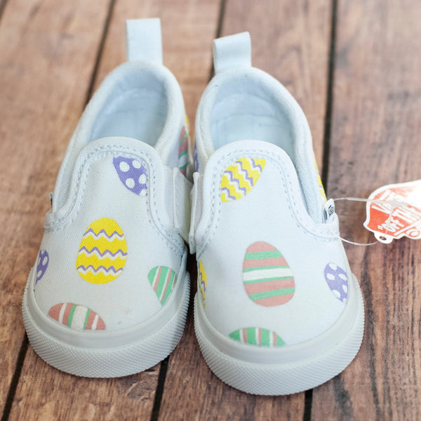 Hand Painted Easter Egg Slip On Vans