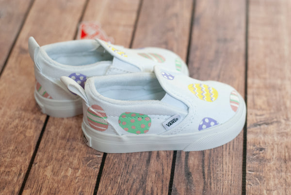 Hand Painted Easter Egg Slip On Vans