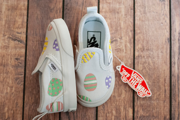 Hand Painted Easter Egg Slip On Vans