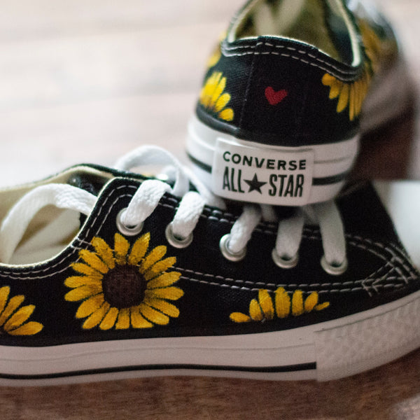 Sunflower Low Top Converse | Custom Sunflower Converse