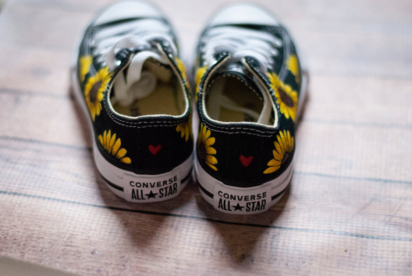 Sunflower Low Top Converse | Custom Sunflower Converse