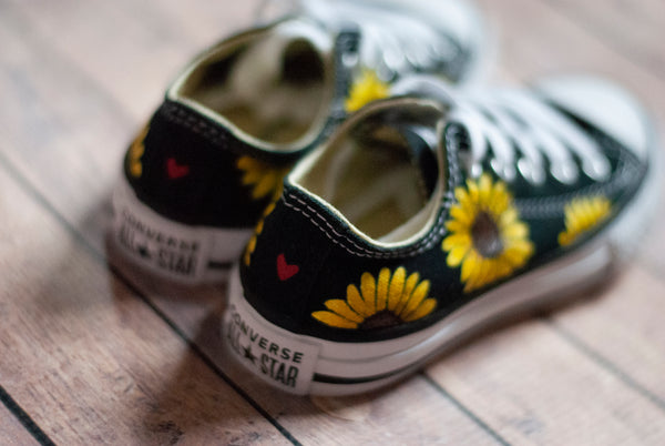 Sunflower Low Top Converse | Custom Sunflower Converse