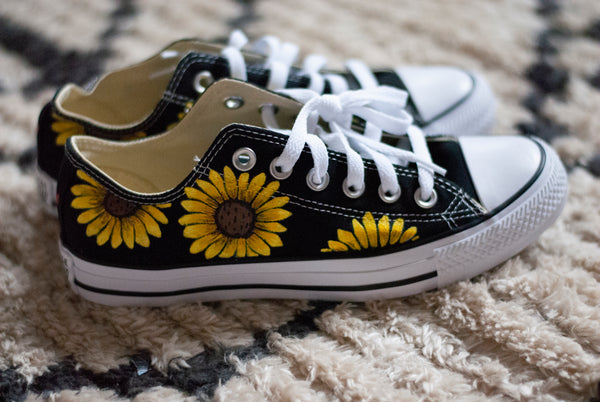 Sunflower Low Top Converse | Custom Sunflower Converse