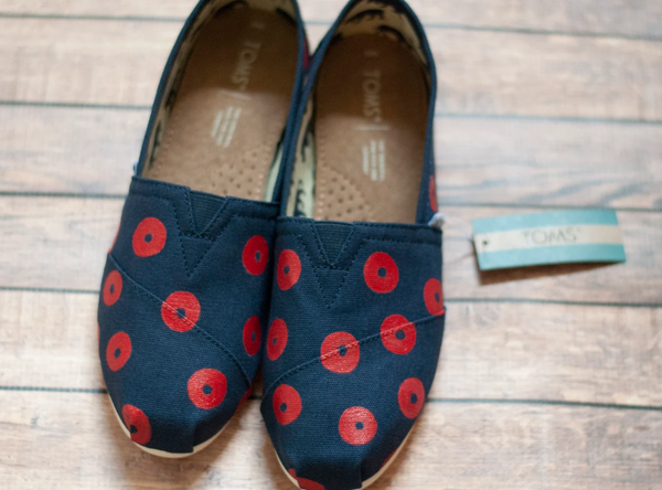 Hand Painted Red Donut Toms
