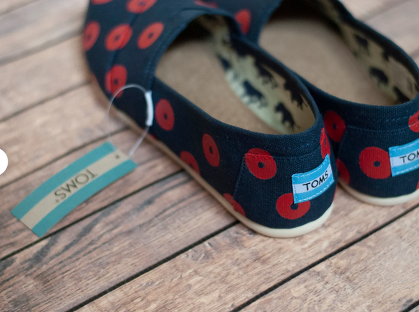 Hand Painted Red Donut Toms