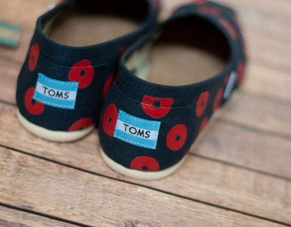 Hand Painted Red Donut Toms
